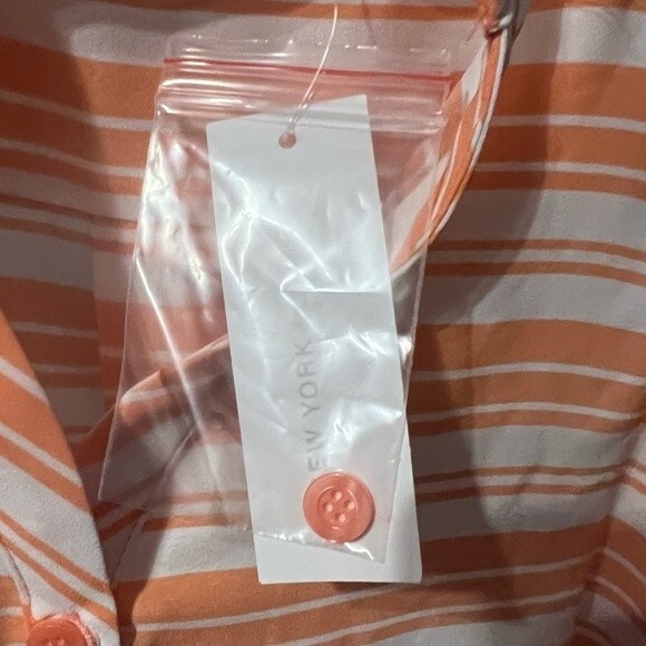 New York & Company orange and white striped cold shoulder top size small NWT - Picture 5 of 6